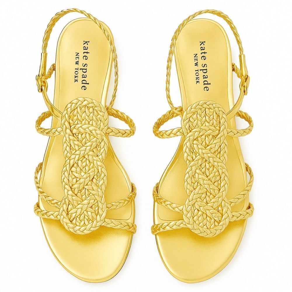 Kate Spade Gold Braided Wedges